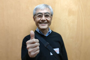 笑顔を見せる共催者平居幹さん。2024年2月17日、日系文化センター・博物館。Photo by 古川紋/Japan Canada Today