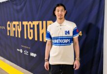 「バンクーバー・ホワイトキャップス3年目、さらに上を目指して」GK高丘陽平選手インタビュー 試合後のインタビューの後に、高丘選手、懐かしいユニフォームデザインで。2024年5月4日、BCプレース。Photo by Koichi Saito/Japan Canada Today