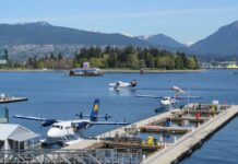 バンクーバーで水上飛行機がボートと衝突 バンクーバーダウンタウン・コールハーバーにある水上飛行機ターミナルのHarbour Air。Photo by Japan Canada Today(File photo)