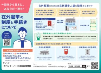 在外選挙人名簿に登録してカナダで在外選挙に参加