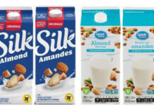 リコール対象の植物性ミルクに関連して2人が死亡 リコール対象商品の一部。植物性ミルクブランドSilkとGreat Value。Photo from Canadian Food inspection Agency website