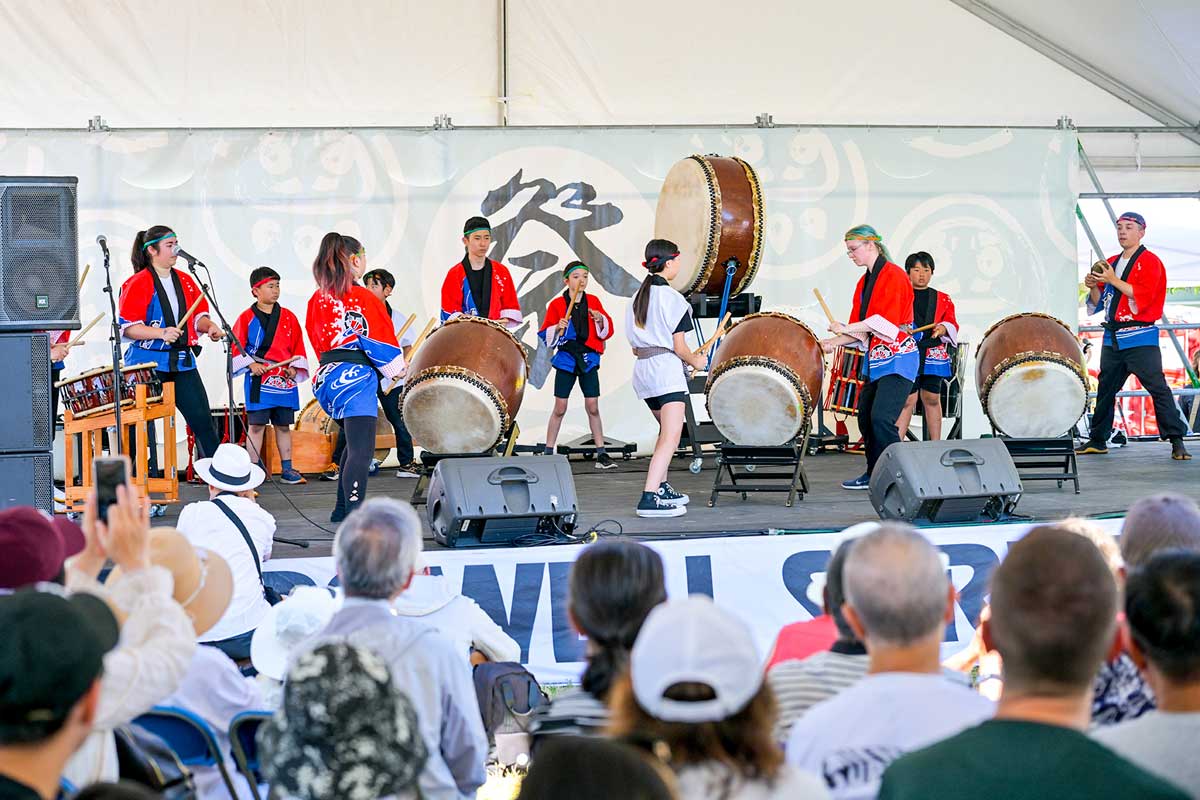 ちび太鼓の演奏。2024年8月3日、バンクーバー市。Photo by Koichi Saito/Japan Canada Today