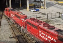 カナダ貨物鉄道の全面運休、政府介入で再開の見通し バンクーバー市を走るカナディアン・パシフィック。Photo by Japan Canada Today