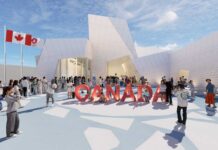 大阪・関西万博のカナダ館、音楽家らパフォーマー100人超が出演へ 工事「開幕に間に合わせる」と政府代表 2025年大阪・関西万博のカナダパビリオンのイメージ(駐日カナダ大使館提供)