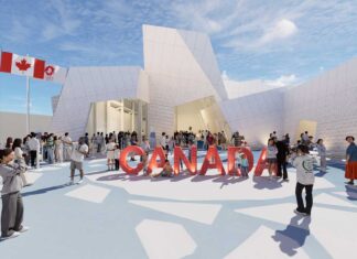 大阪・関西万博のカナダ館、音楽家らパフォーマー100人超が出演へ 工事「開幕に間に合わせる」と政府代表 2025年大阪・関西万博のカナダパビリオンのイメージ(駐日カナダ大使館提供)