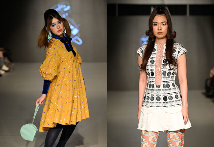 maison de chatnoirの服をまとったモデルたち。2025年4月8日、バンクーバー市。写真提供: Vancouver Fashion Week
