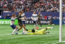 ホワイトキャップスが無敗記録を更新中、高丘はアウェイで今季8度目の無失点 LAFC戦。2025年5月11日、BCプレース。Photo by Koichi Saito/Japan Canada Today