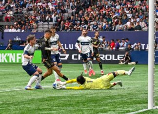 ホワイトキャップスが無敗記録を更新中、高丘はアウェイで今季8度目の無失点 LAFC戦。2025年5月11日、BCプレース。Photo by Koichi Saito/Japan Canada Today