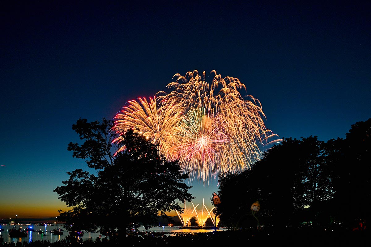 Honda Celebration of Light 2025、ケベック州の花火。2025年7月23日、バンクーバー市。Photo by Koichi Saito