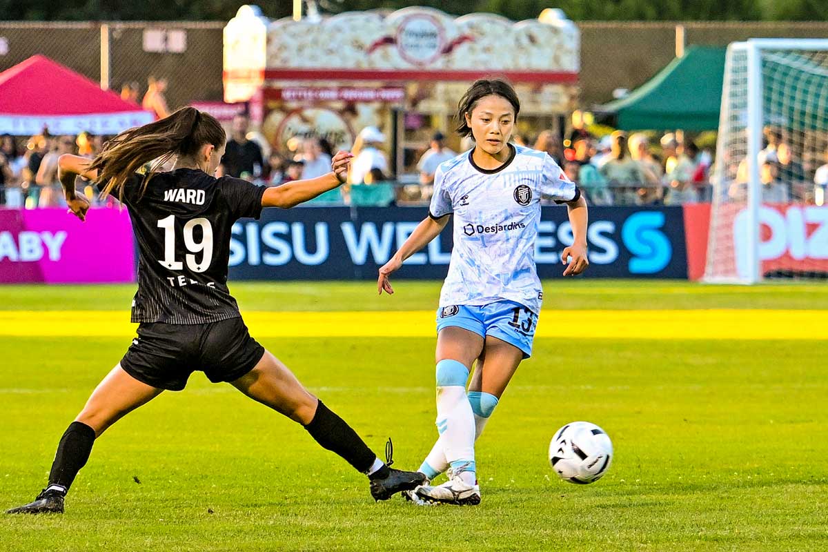 AFCトロントの木﨑。先発出場し67分で交代した。2025年7月24日、バーナビー市スワンガードスタジアム。撮影　斉藤光一／日加トゥデイ