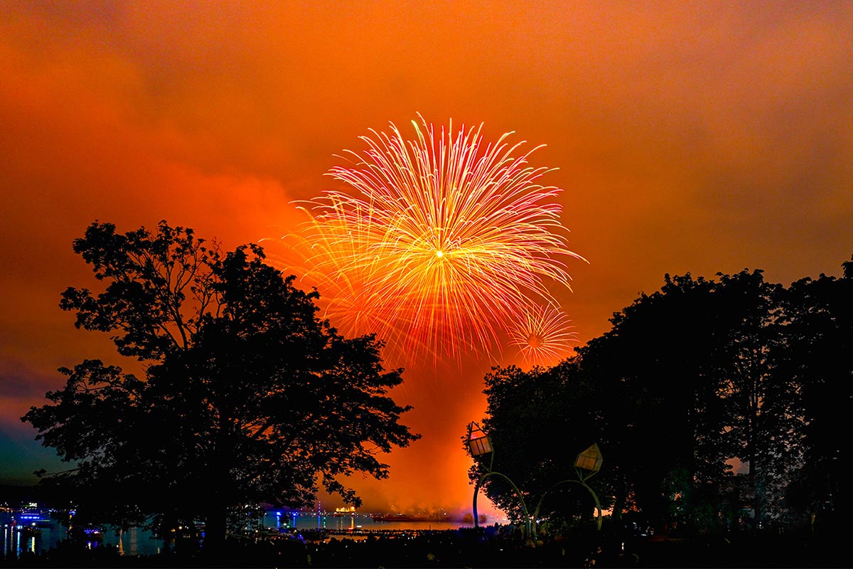 Honda Celebration of Light 2025、ケベック州の花火。2025年7月23日、バンクーバー市。Photo by Koichi Saito