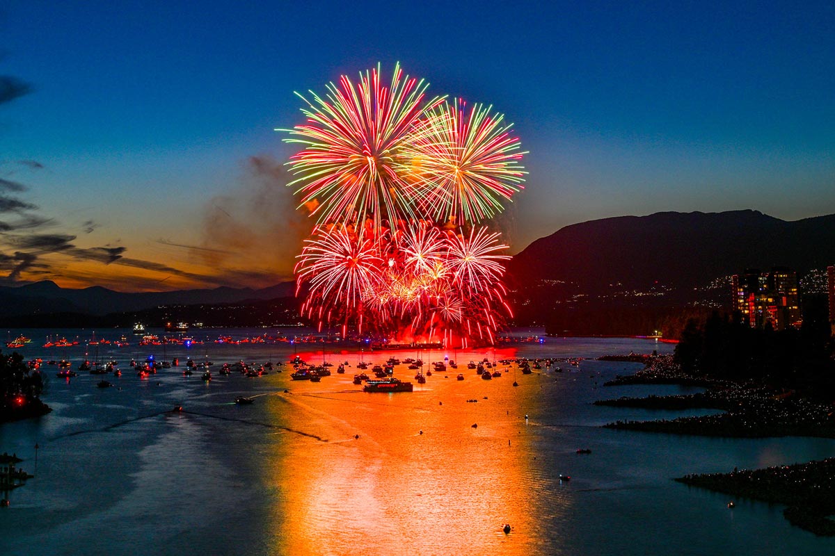 Honda Celebration of Light 2025、ユーコン準州の花火。2025年7月19日、バンクーバー市。Photo by Koichi Saito