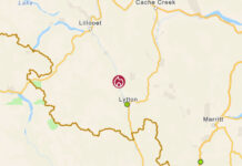 4年前の大火事で町全体を焼失したBC州リットンで再び山火事、原因は警察車両の不具合 BC Wildfire Serviceウェブサイトより。