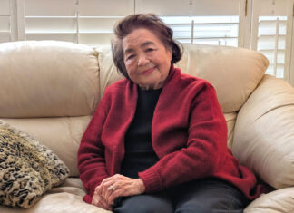 サーロー節子さんインタビュー「22歳から被爆者として語る覚悟」 サーロー節子さん。オンタリオ州トロント市内で。2025年4月1日。撮影 三島直美/日加トゥデイ