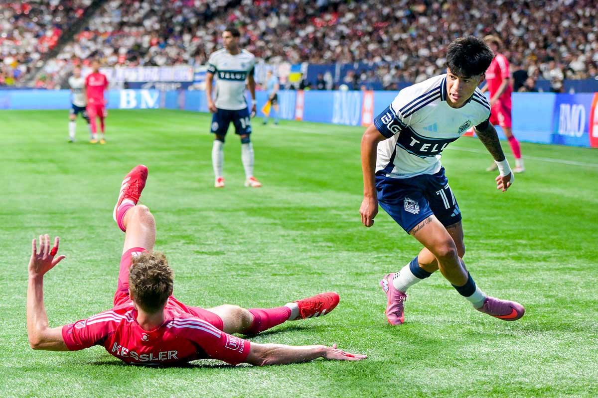 77分、クバスに代わって途中出場したケンジ・カブレラ。2025年8月23日、BCプレース。Photo by Koichi Saito/Japan Canada Today