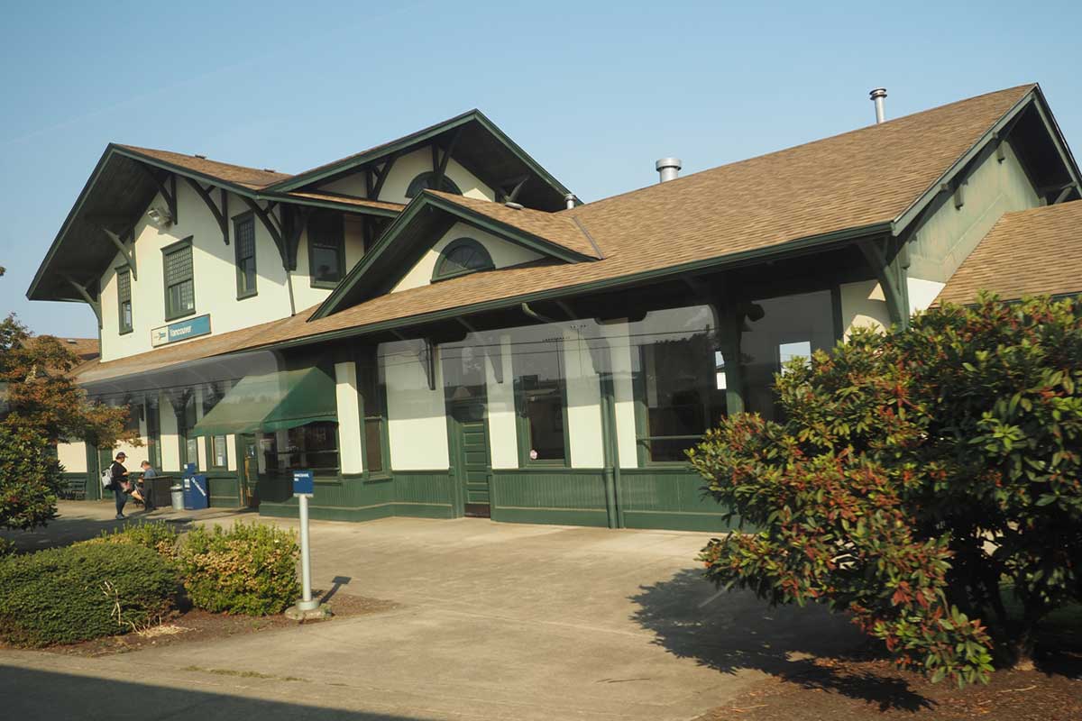 アメリカ西部ワシントン州のバンクーバー駅舎（大塚圭一郎撮影）