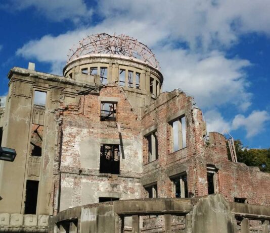 広島長崎パネル展、バンクーバーイエールタウンで開催 原爆ドーム。広島市。撮影 日加トゥデイ