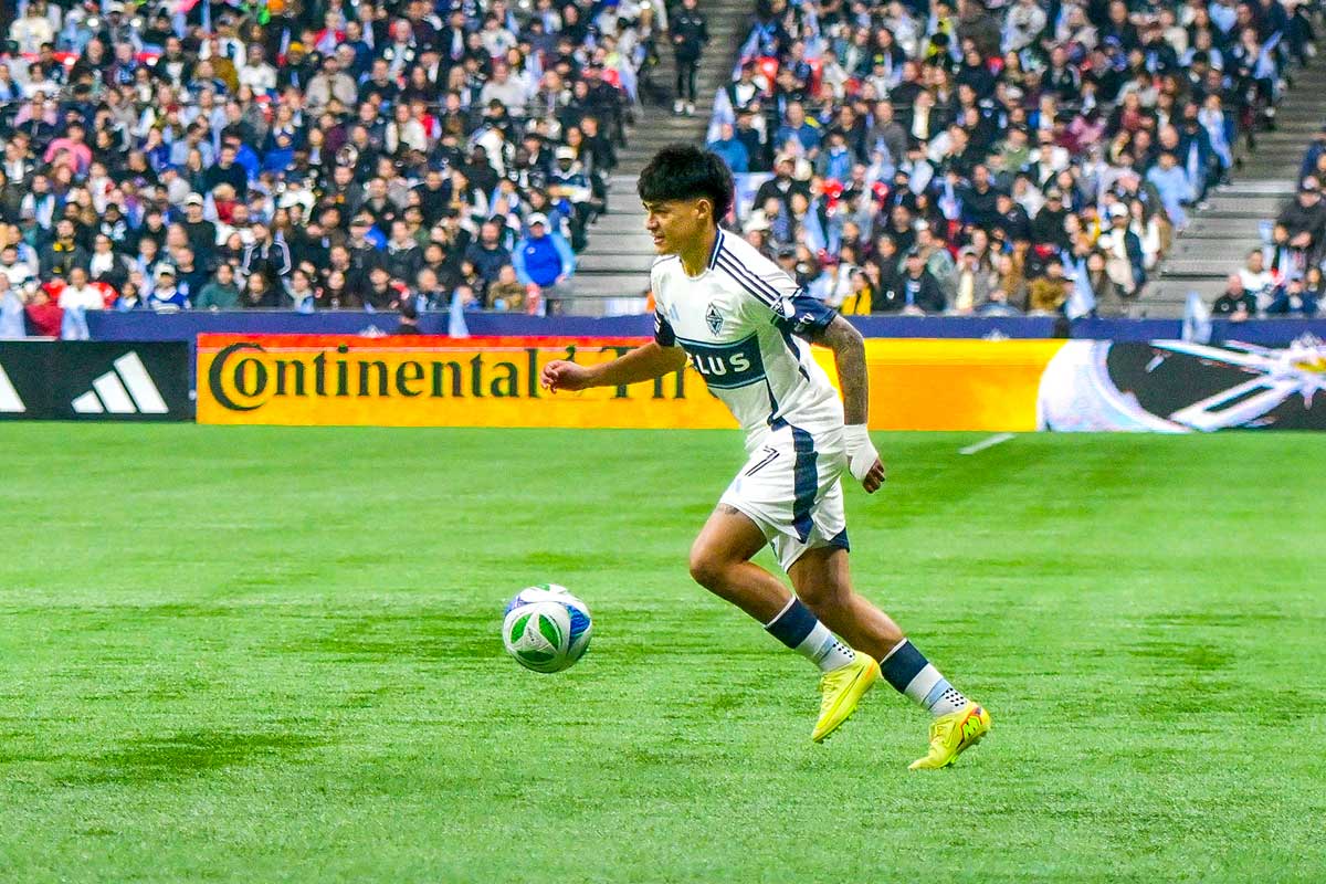 今年7月に加入したケンジ・カブレラ、今回の試合で公式戦通算2点目を挙げた。ホームでは初ゴール。FCダラス戦。2025年10月26日、BCプレース。Photo by Saito Koichi/Japan Canada Today