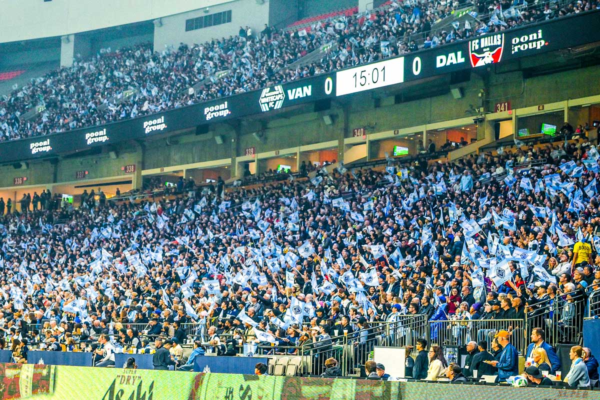 超満員のファンが詰めかけたMLSカップ・プレーオフ1回戦。FCダラス戦。2025年10月26日、BCプレース。Photo by Saito Koichi/Japan Canada Today