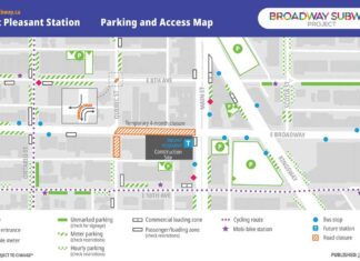 地下鉄建設でブロードウェイ通りの一部が通行止めに Broadway Subway Projectホームページより。