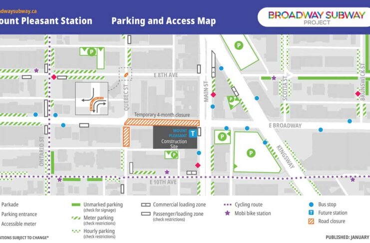 地下鉄建設でブロードウェイ通りの一部が通行止めに Broadway Subway Projectホームページより。
