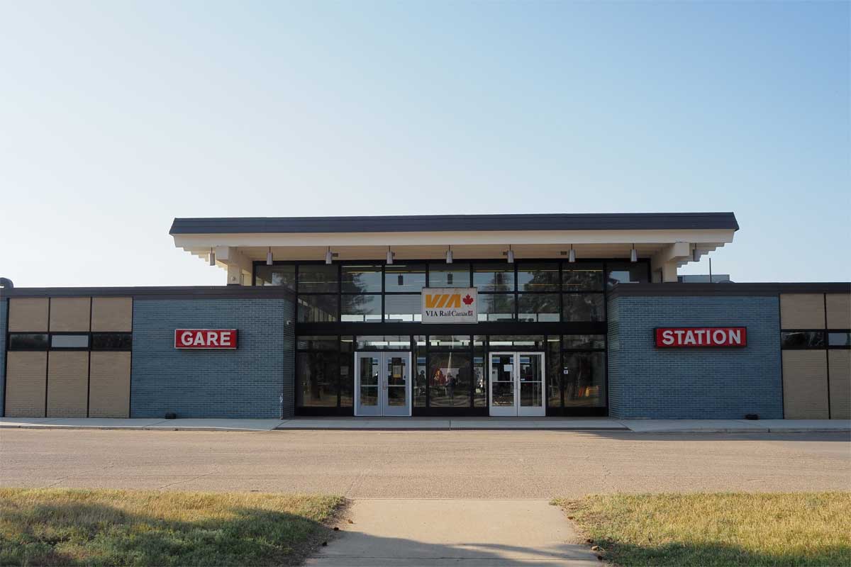 ＶＩＡ鉄道カナダのサスカチューン駅（２０２４年８月、大塚圭一郎撮影）