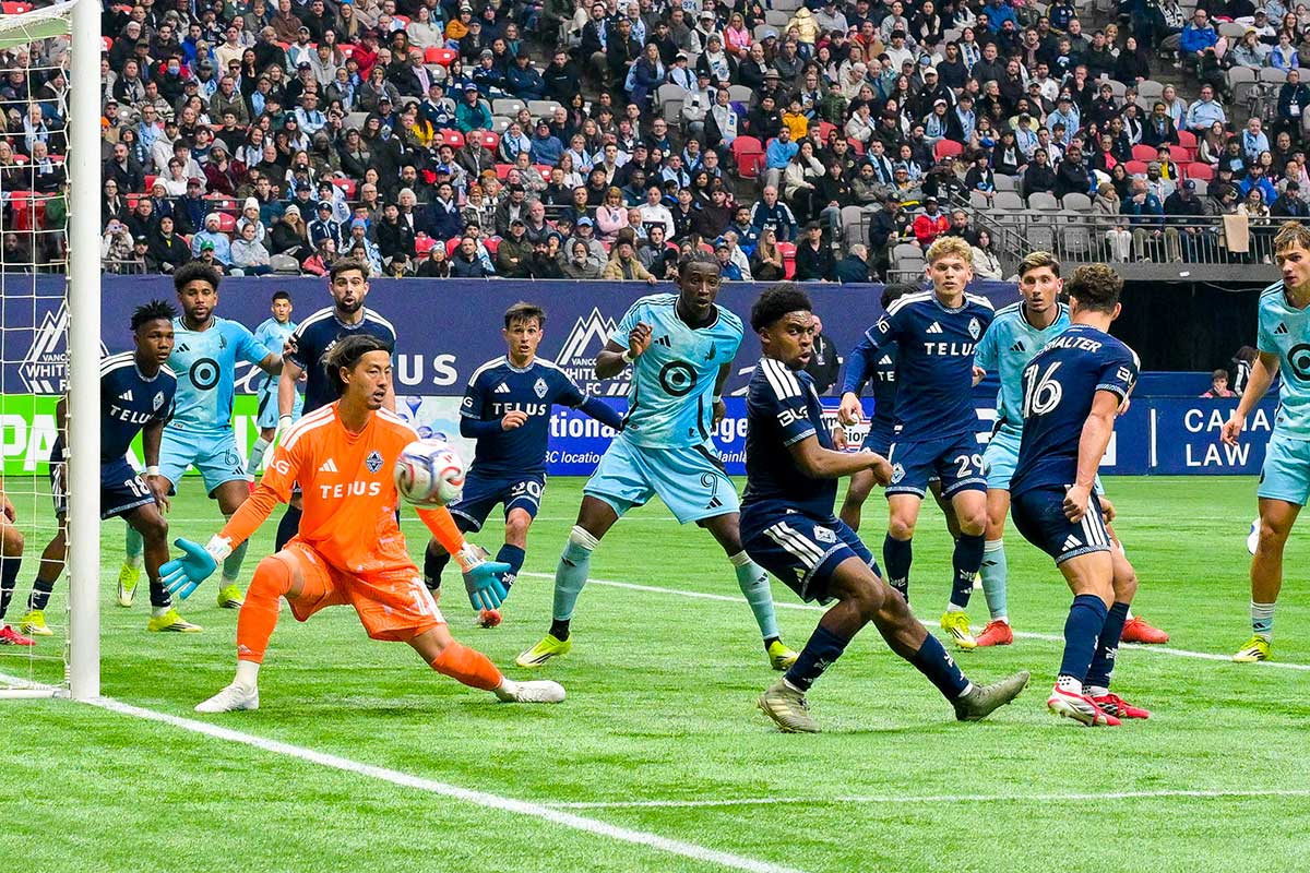 大量得点でも油断せず堅い守りでクリーンシート。ミネソタ・ユナイテッドFC戦。2026年3月15日、BCプレース。Photo by Koichi Saito/Japan Canada Today