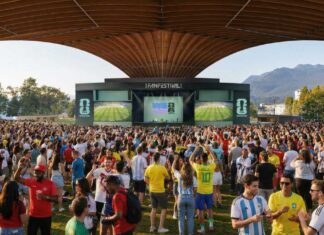 FIFAファンフェスティバル・バンクーバー、試合観戦を一部無料に FIFAファンフェスティバル・バンクーバー会場ヘイスティングスパークに設置されるアンフィシアター。Image by FIFA Fan Festival Vancouver