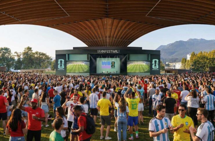 FIFAファンフェスティバル・バンクーバー、試合観戦を一部無料に FIFAファンフェスティバル・バンクーバー会場ヘイスティングスパークに設置されるアンフィシアター。Image by FIFA Fan Festival Vancouver