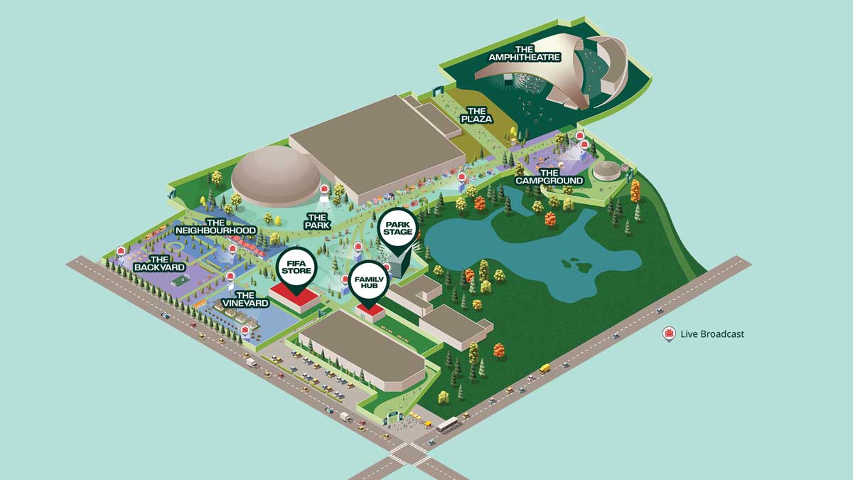 FIFAファンフェスティバル・バンクーバーの会場となるPNEマップ。Image by FIFA Fan Festival Vancouver