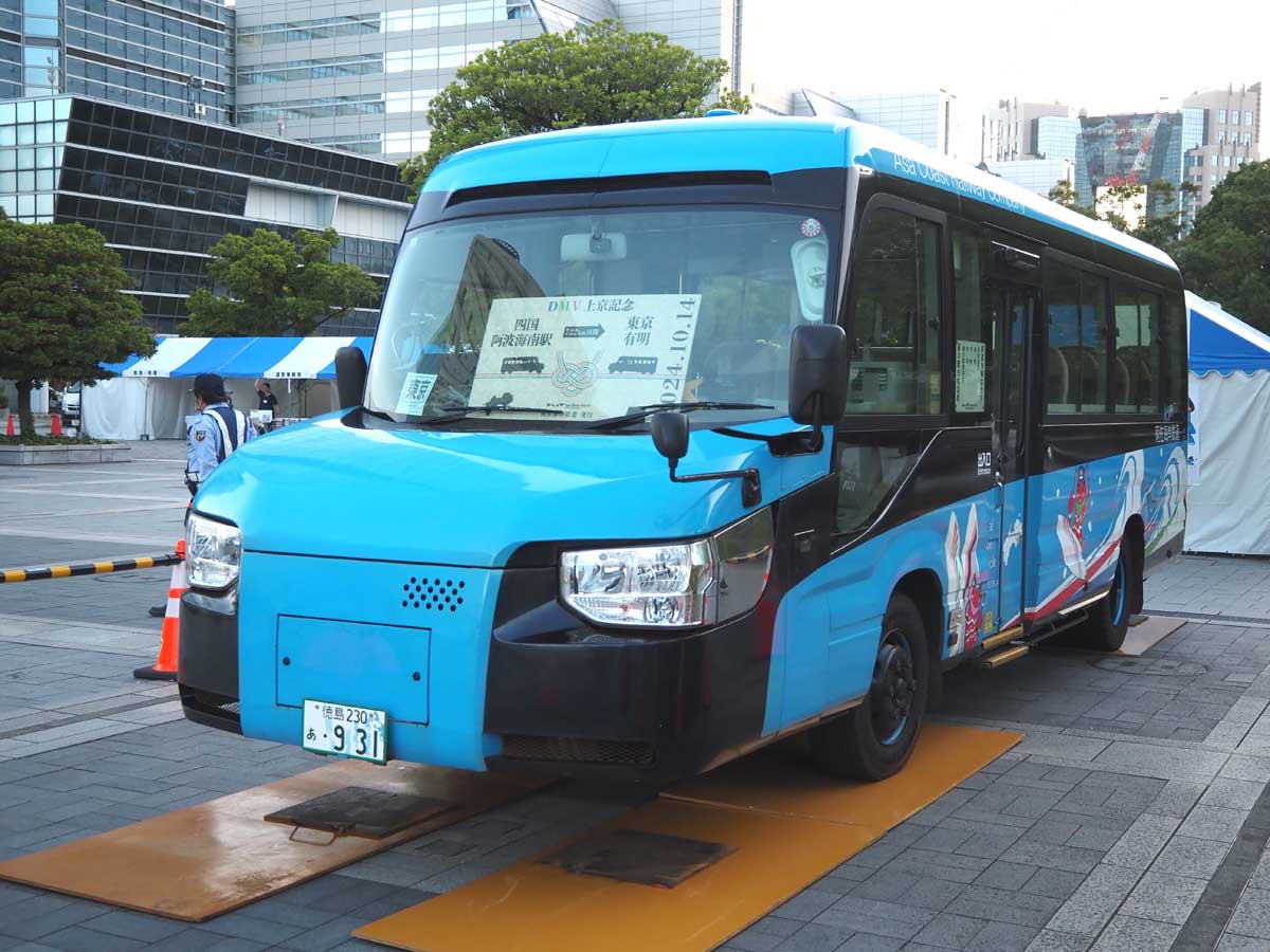 東京都江東区のイベントで展示された阿佐海岸鉄道のＤＭＶ（大塚圭一郎撮影）