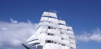 日本の帆船「海王丸」がリッチモンドに寄港する 日本の練習帆船「海王丸」Courtesy of the Kaiwo Maru