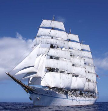 日本の帆船「海王丸」がリッチモンドに寄港する 日本の練習帆船「海王丸」Courtesy of the Kaiwo Maru