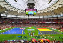 FIFAワールドカップ:カナダが南アフリカを下しベスト16へ、カナダでの次戦はトロントでポルトガル戦 バンクーバーでの1次リーグ最終戦となるニュージーランド対ベルギー。この日も満員の観客が会場を埋める。2026年6月26日、バンクーバー市。撮影 斉藤光一/日加トゥデイ