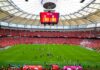 FIFAワールドカップ:カナダ、バンクーバーでW杯初勝利!デービッドがハットトリックで爆発! 試合終了のホイッスルも聞こえないほどの大歓声が響いたBCプレース。真っ赤に染まったスタンドの右コーナーにカタールファンも見える。2026年6月18日、BCプレース。カナダ対カタール戦。写真 斉藤光一/日加トゥデイ