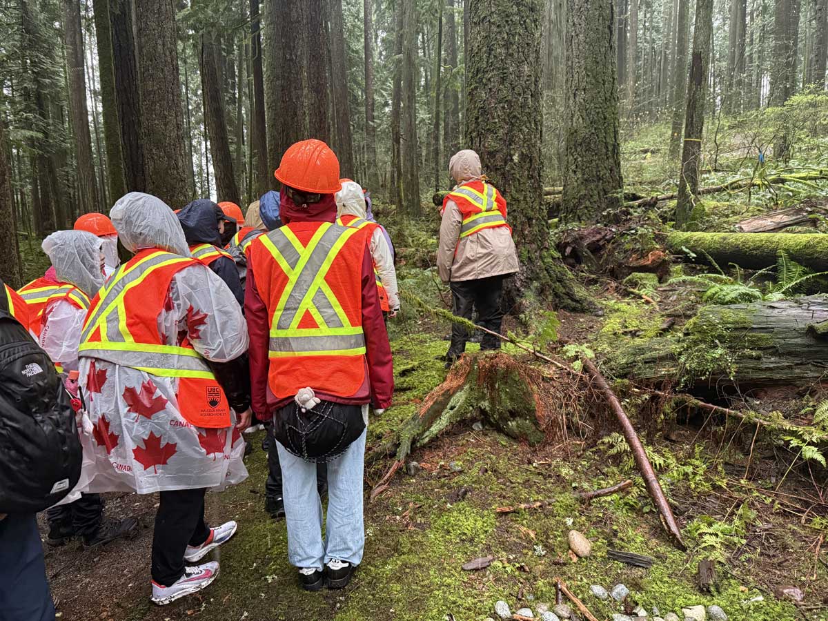 UBC Research Forestでの散策とガイドによる解説 (2026年3月19日撮影/提供:AK Jump Educational Consulting Inc.)