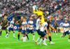 韓国代表スーパースター擁するLAFCとの西カンファレンス首位攻防は引き分け「勝ち点3を取れるように」とGK高丘 LAFCの攻撃を防ぐホワイトキャップス11。2026年8月1日、BCプレース。LAFC戦。写真 斉藤光一/日加トゥデイ