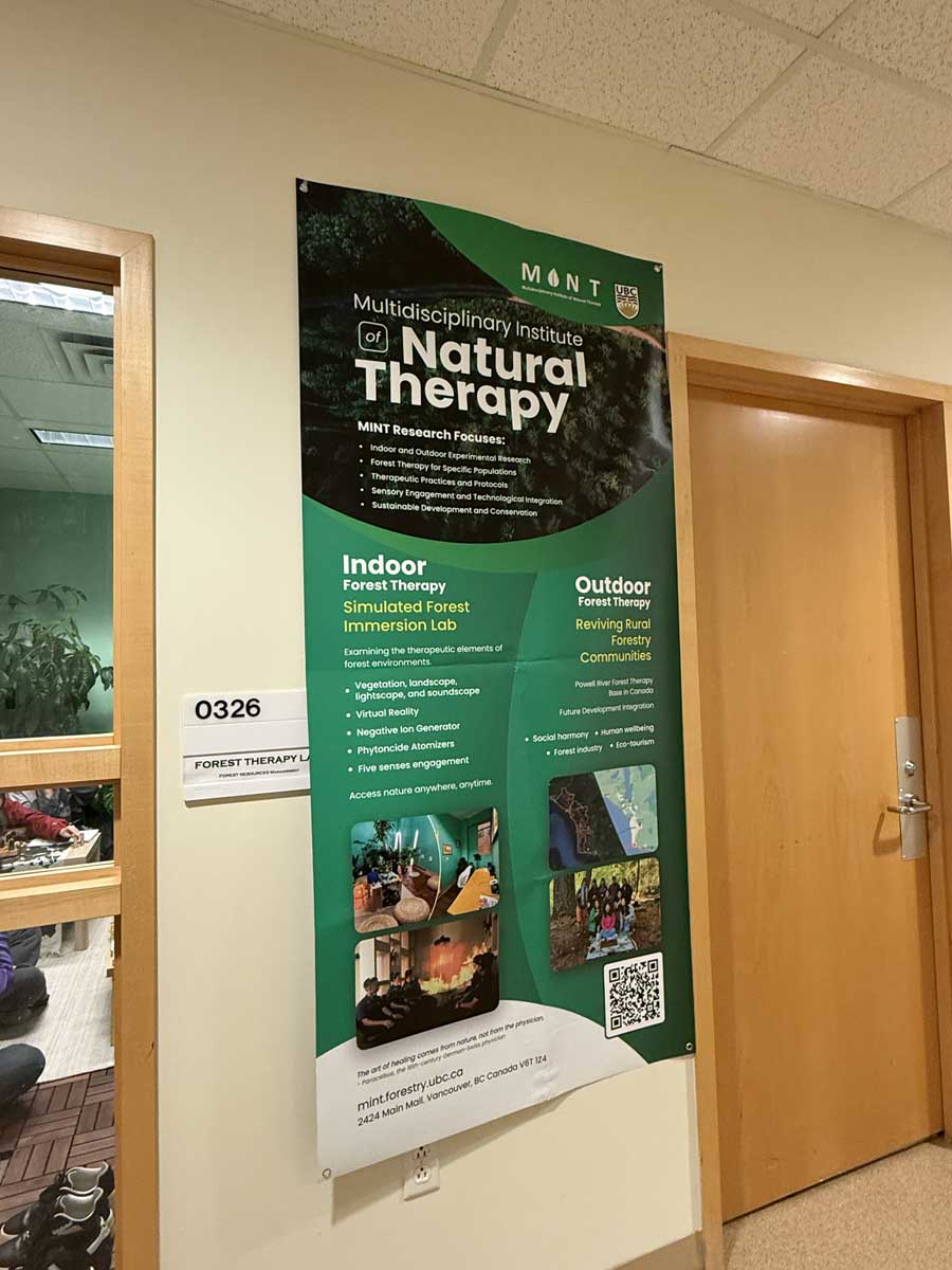 森林セラピーを実施したFaculty of Forestryのラボ。(2026年3月26日撮影 提供:AK Jump Educational Consulting Inc.)