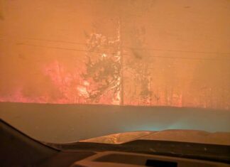 BC州で山火事による非常事態宣言発令 警察は発火原因の調査へ乗り出す ボールドランジ山火事、2026年8月7日。Photo from BC Wildfire Service