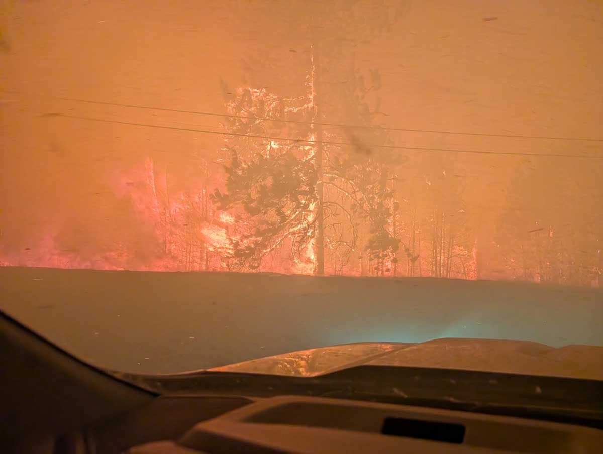 ボールドランジ山火事、2026年8月7日。Photo from BC Wildfire Service